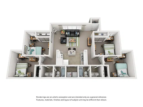 Floor plan 4BR/2BA