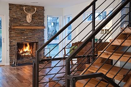 Living Room with open stair