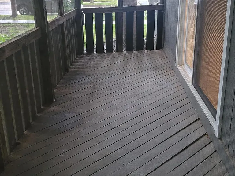 private 5' x 16' screened side deck
will be freshly painted