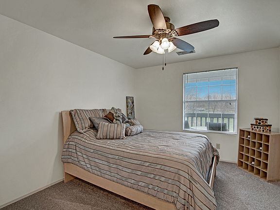 St. James Place Bedroom View with Ceiling Fan