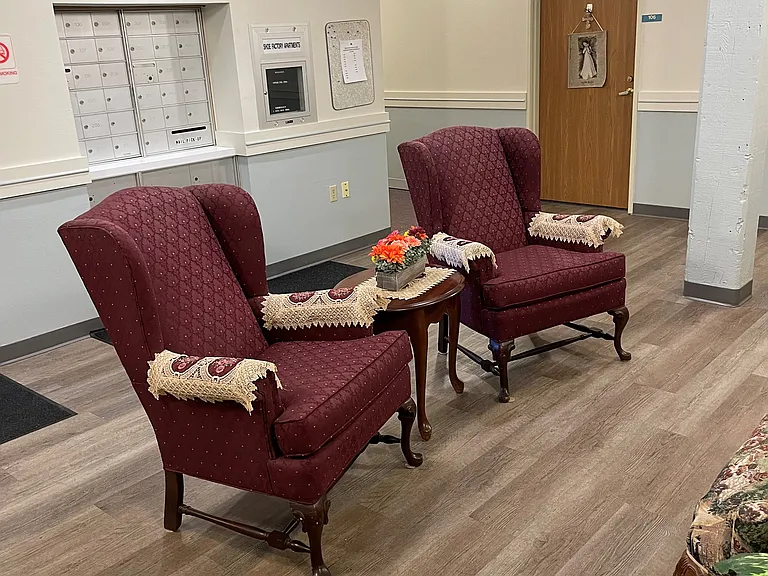 Main lobby with mail boxes
