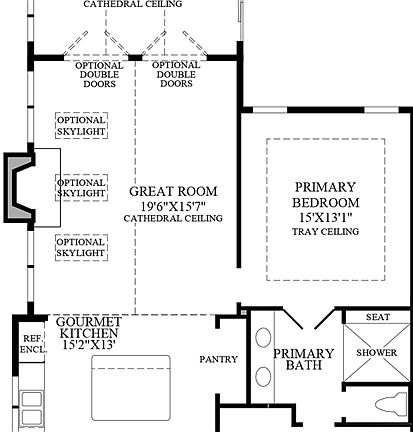 Optional Palm Beach Sunroom, Alternate Primary Suite Alternate Kitchen Layout