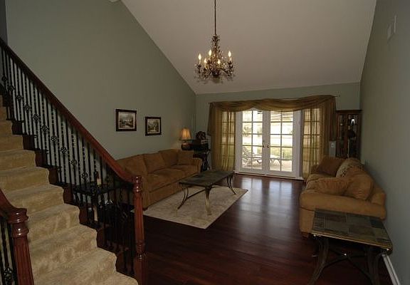 Living Room Newly Added Wroght Iron and Cherry Staircase