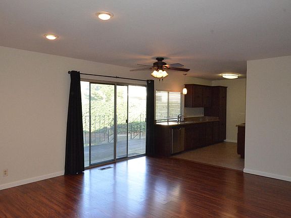 Kitchen and family room, backyard through slider