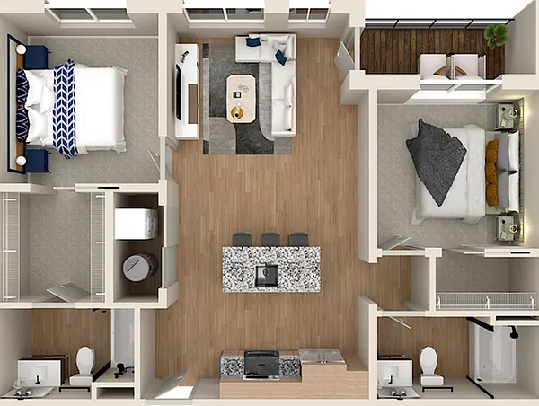 The Patent 2A - 2br, 2ba Floorplan The Patent 2A - 2br, 2ba Floorplan