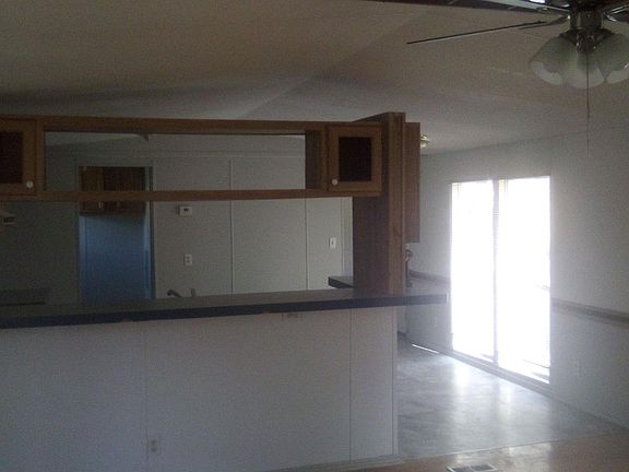 kitchen with see through to the living room