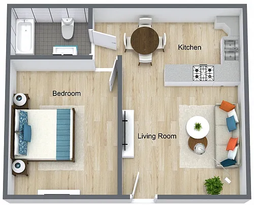Floor plan Ashland 1x1