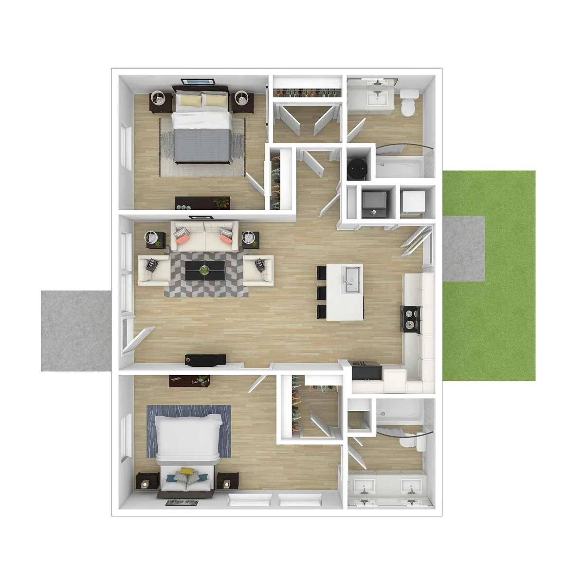 Floor plan 2 BR Duplex