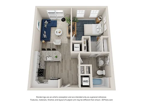 Floor plan The Atlantic | 1 Bed | 1 Bath