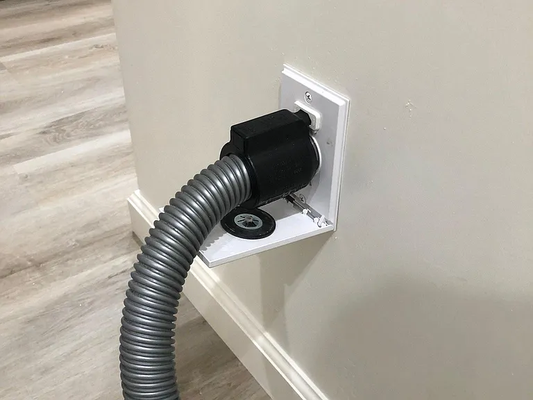 Central vacuum and kitchen broom sweep