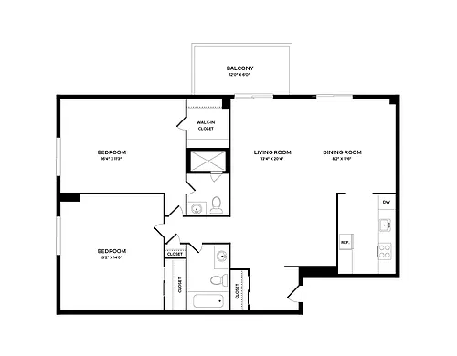 Floor plan 2 Bedroom B