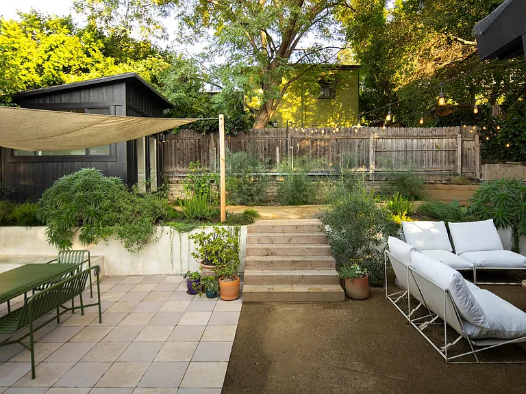 Landscaped back yard & detached studio