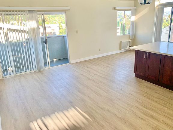 Large sunny living/kitchen/dining area