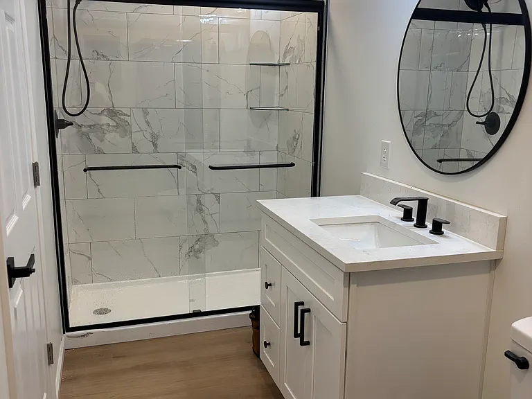 Porcelain tile shower
