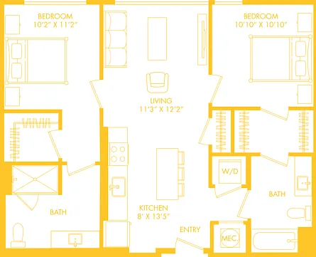 B1 | 2x2 | 930 sq ft B1 | 2x2 | 930 sq ft