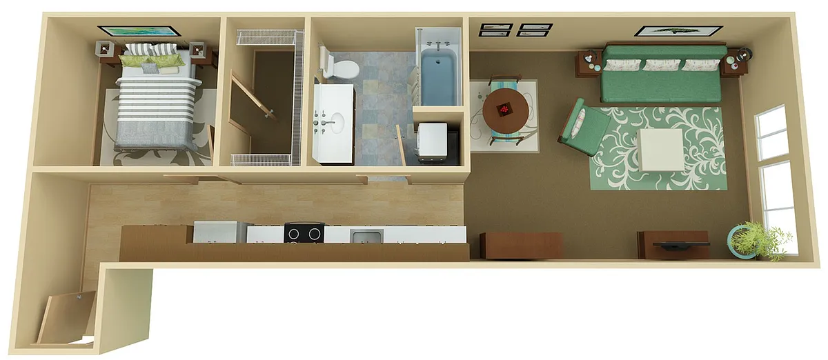 Floor plan One Bedroom Apartment