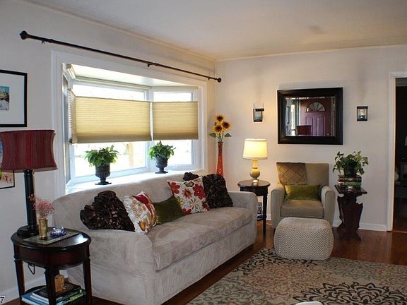 Bow window in living room