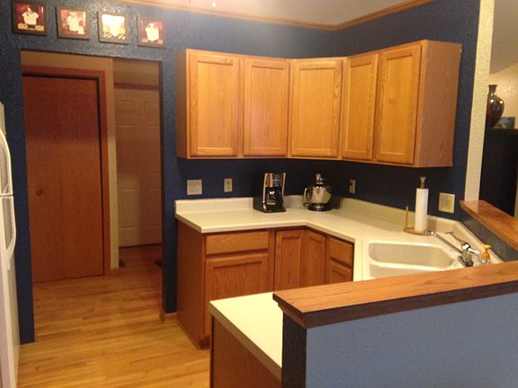 Kitchen opens to living area
