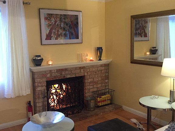 wood buring fireplace
