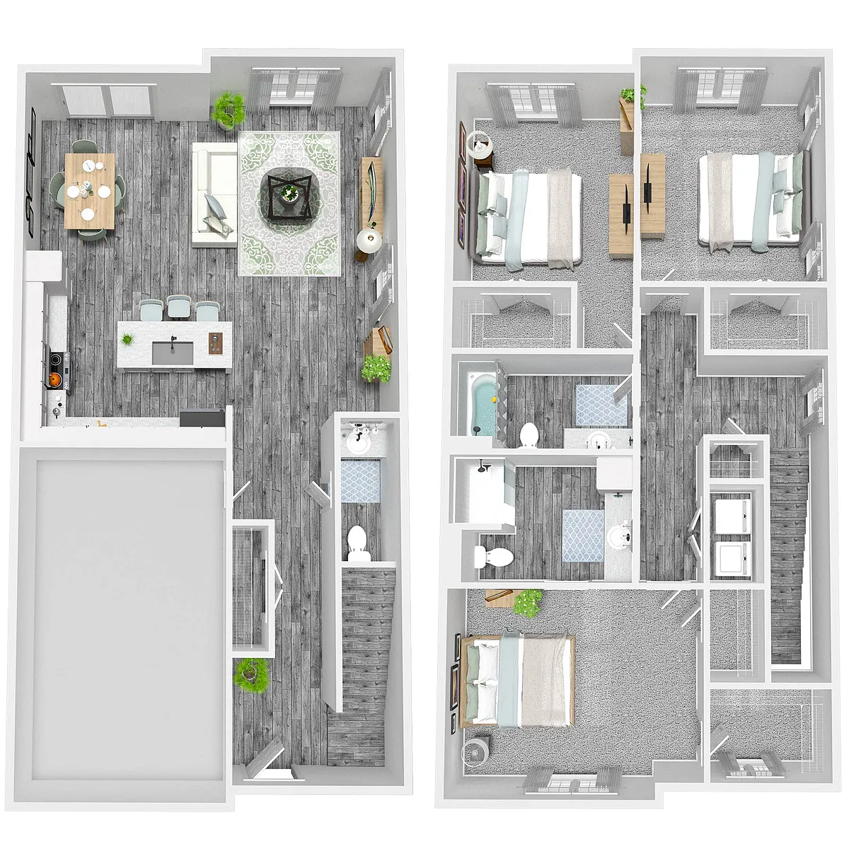 Floor plan Hillcrest Townhome with Attached Garage