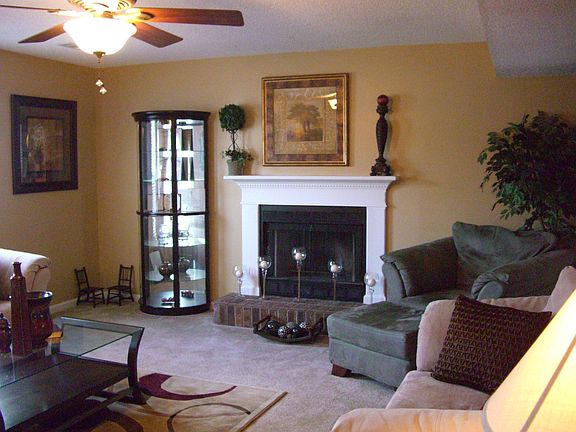 The firplace is a nice focal point in the family room