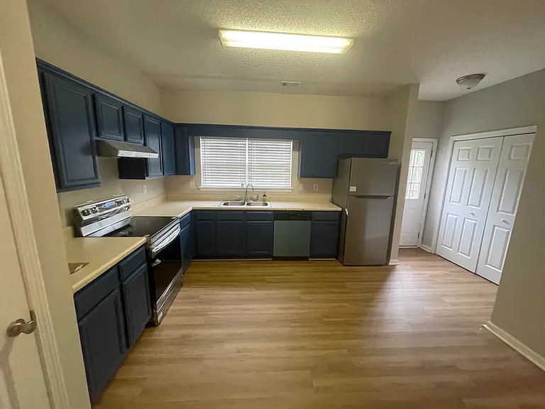 Kitchen with stainless steel appliances