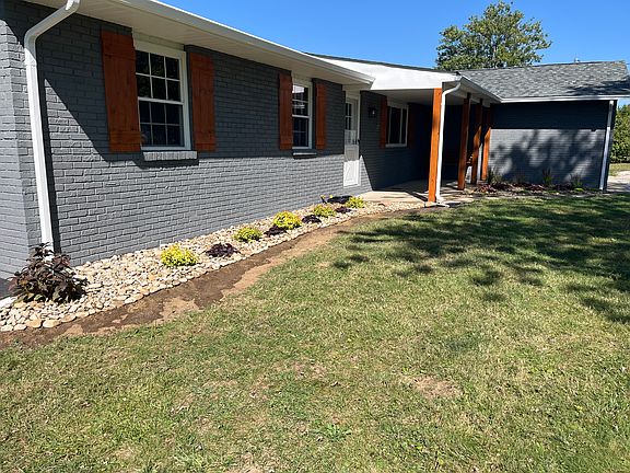 New landscaping on front of house