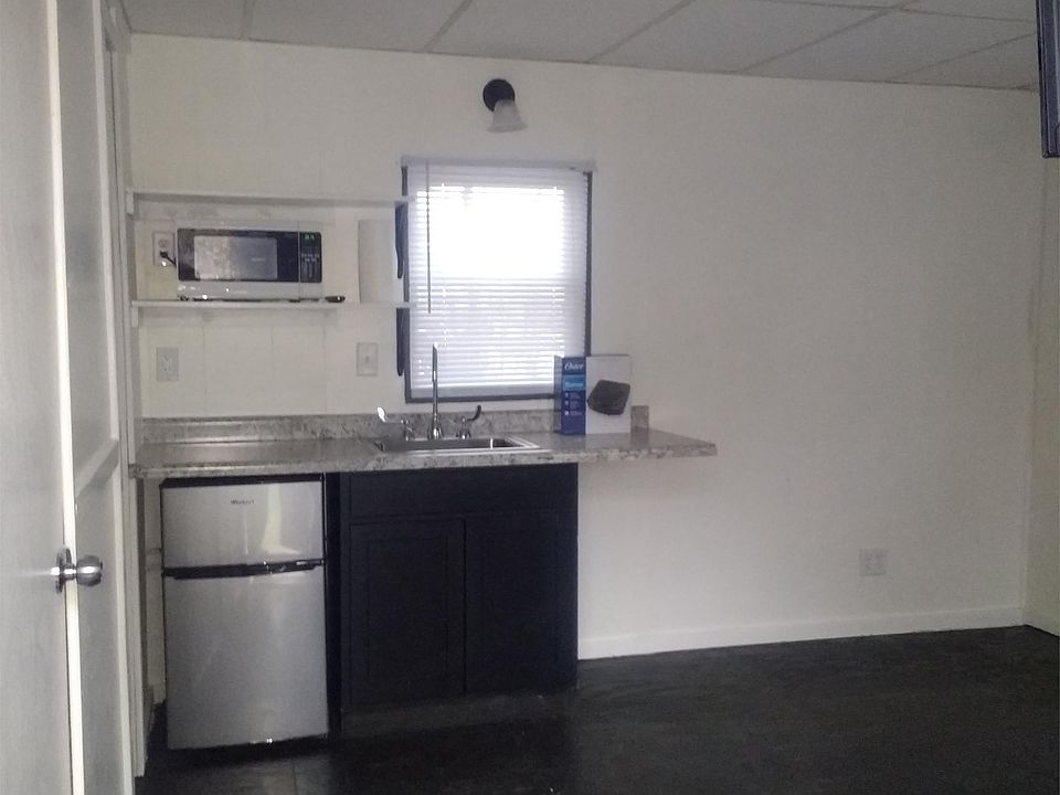 View from entry looking toward mini kitchen