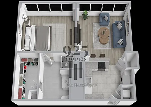 Floor plan 1 Bedroom 1 Bath
