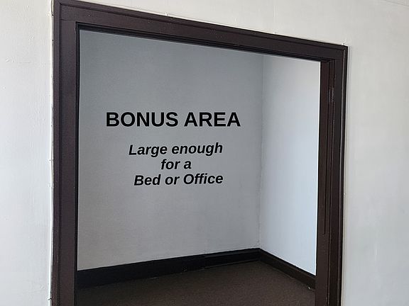 Bonus area is big enough for a bed.