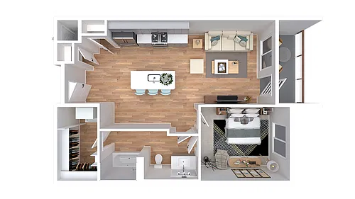 Floor plan 1x1-730