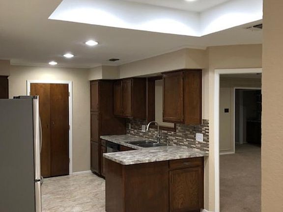 From back door view of kitchen
