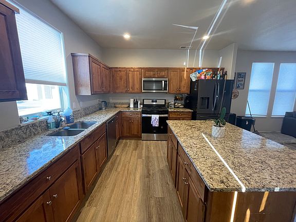 Kitchen is located downstairs making hosting easy.