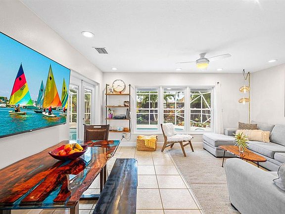kitchen, dining and living are combined.