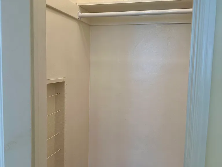 Closet space with shoe rack