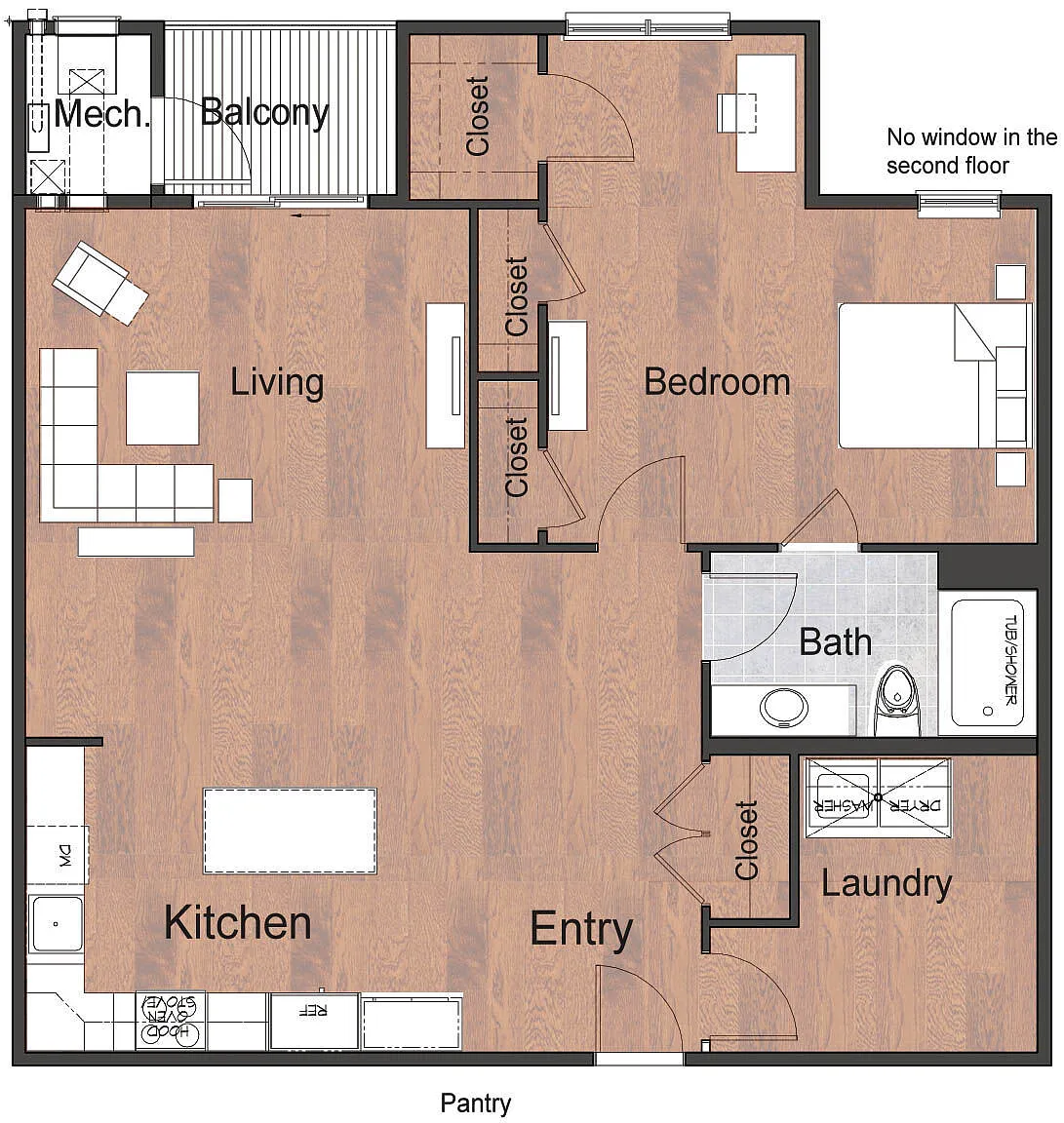 Floor plan 1x1 Bc