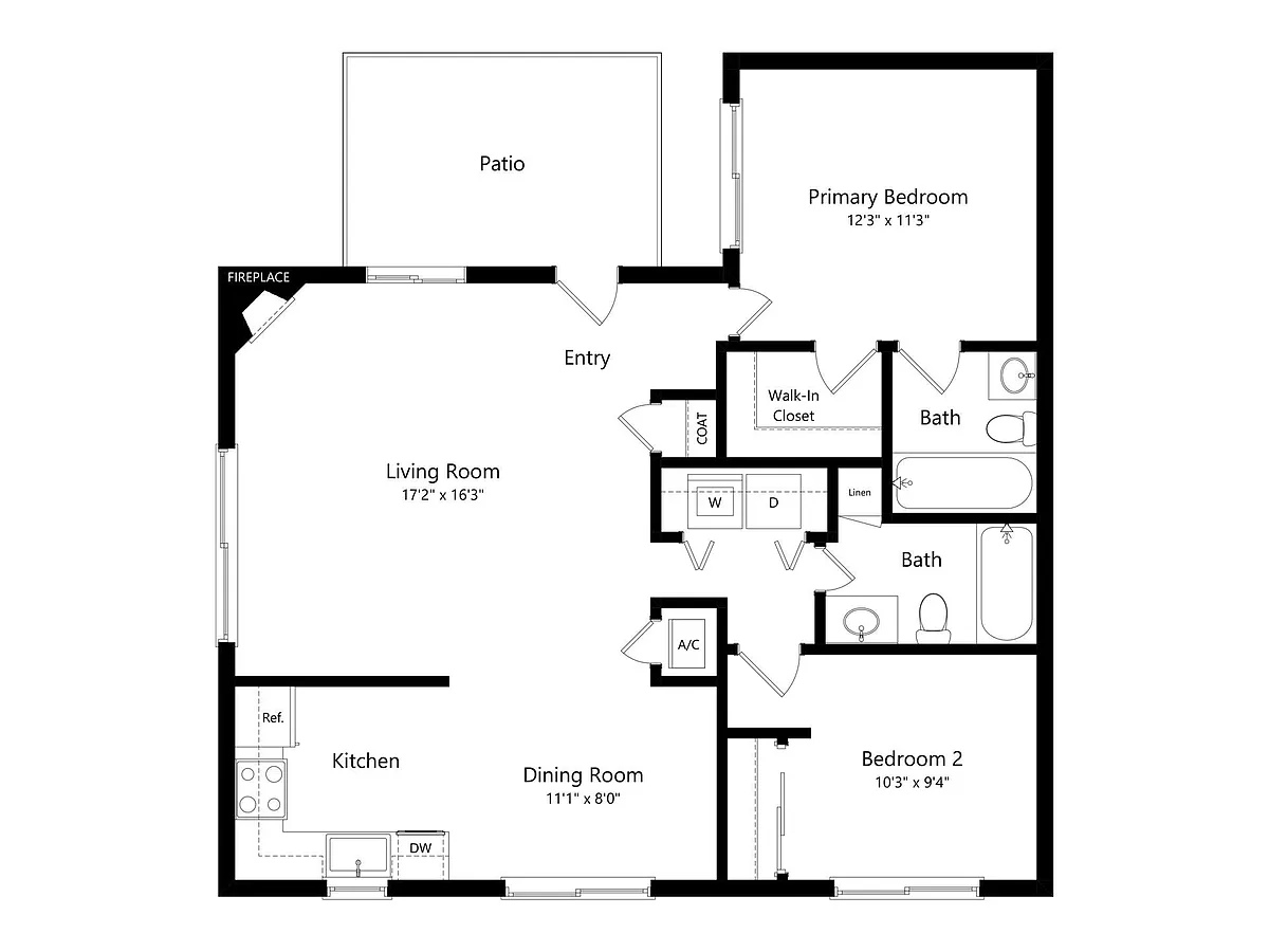 Floor plan Serenity 2x2B