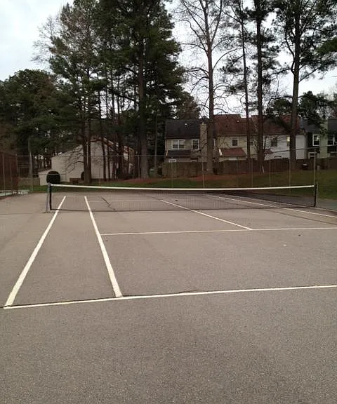 Tennis courts are across the street