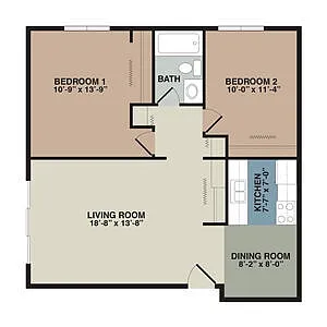 Floor plan 2A - 2 Bedroom