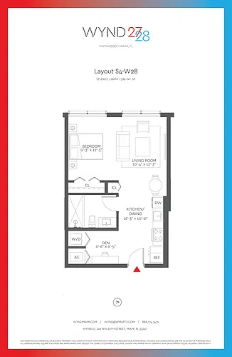 Floor plan W28 - Studio (589 SF)