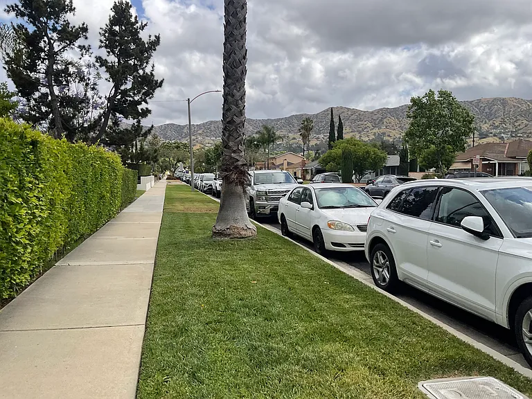 Wide street with view of the mountains