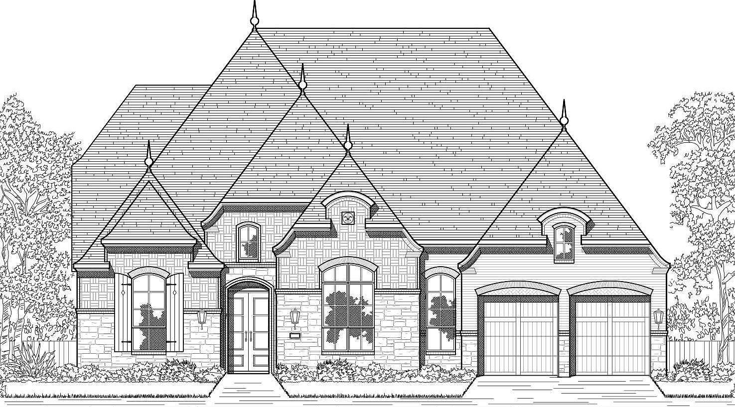 Plan 804 Plan, Woodforest Huntington: 100ft. lots
