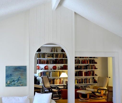 Living room to library white