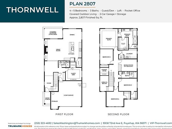Thornwell Plan 2807 Floor Plan