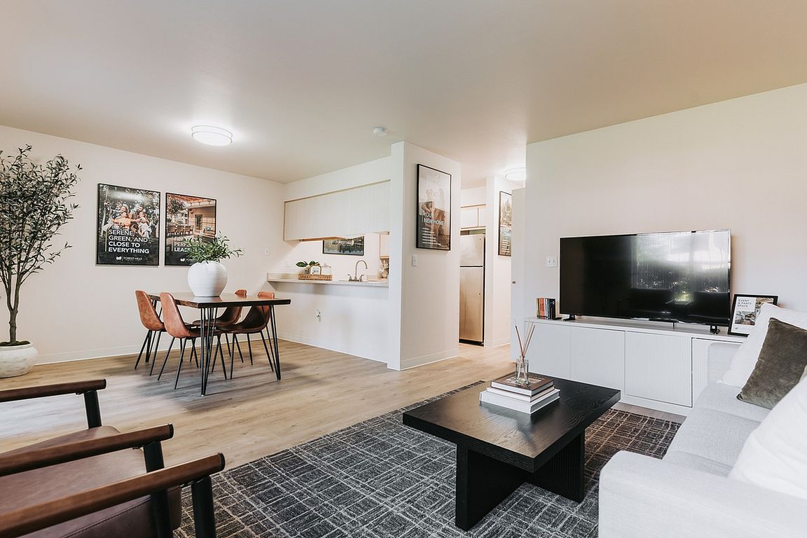 Living Room, Dining Room, and Kitchen