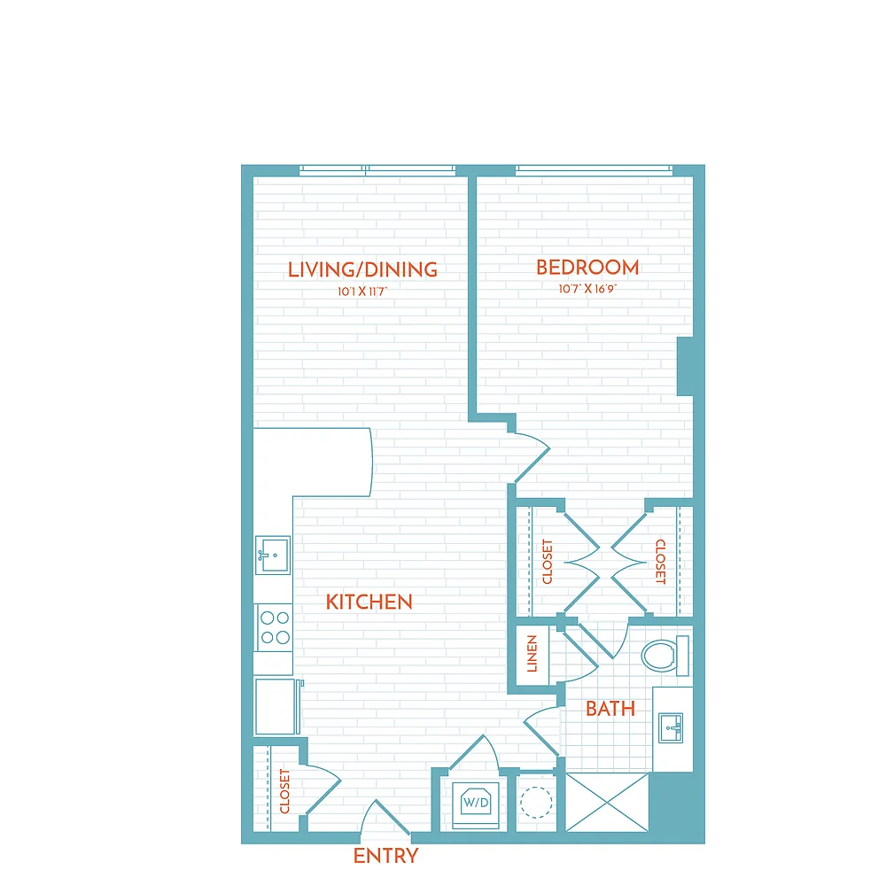 Floor plan C4.3 | 1 Bed | 1 Bath
