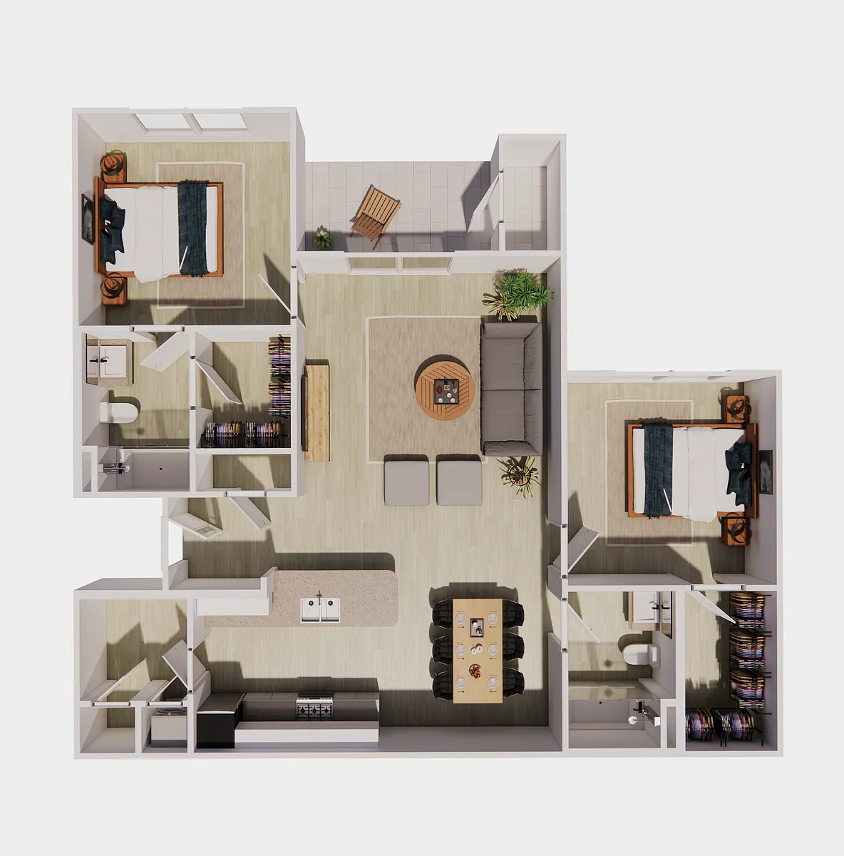 Floor plan 2 bedroom 2 bathroom