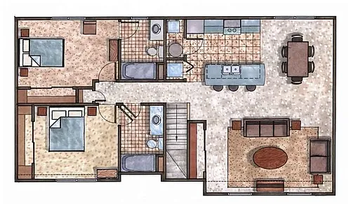 Floor plan Two Bedroom Garden Style