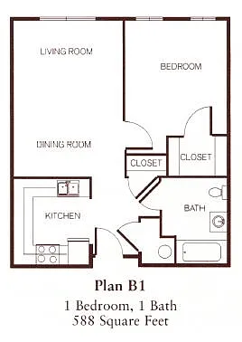 Floor plan One-Bedroom