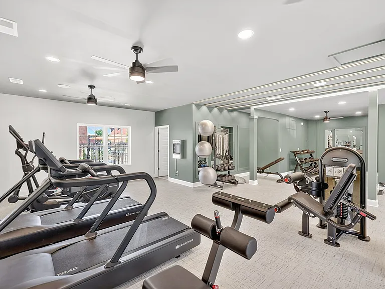 24-hour resident fitness center at Saddlebrook Apartments in Murfreesboro, TN featuring top-of-the-line equipment.